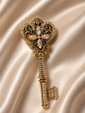 Golden Heirloom Key Brooch