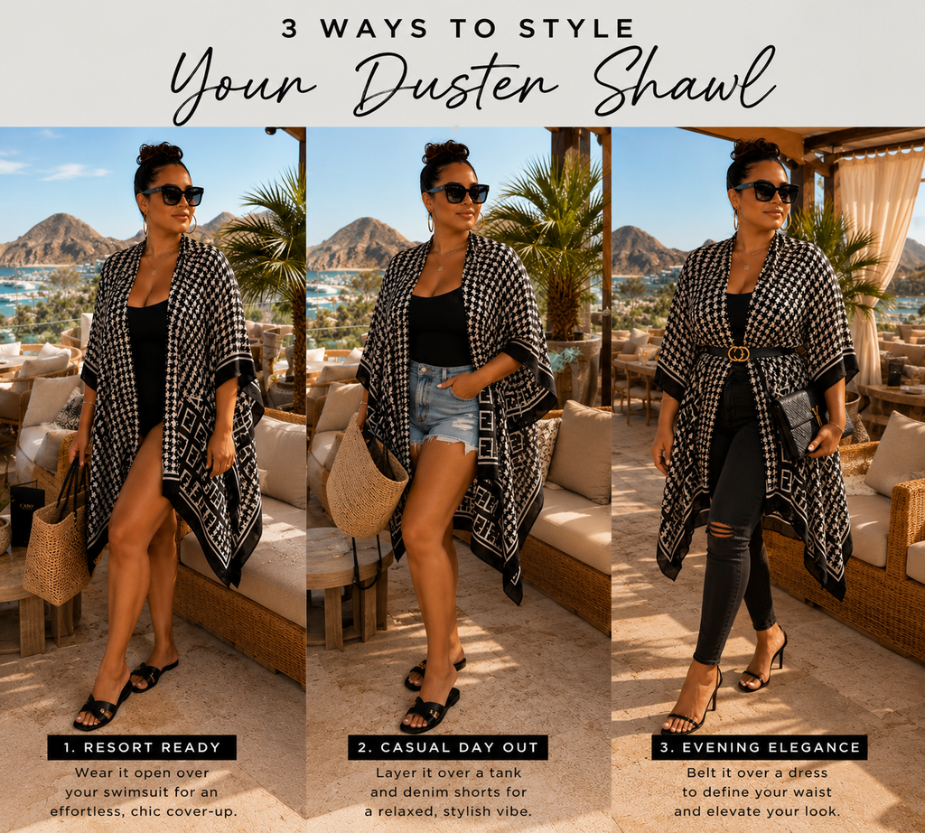 Midnight Mosaic Duster Shawl