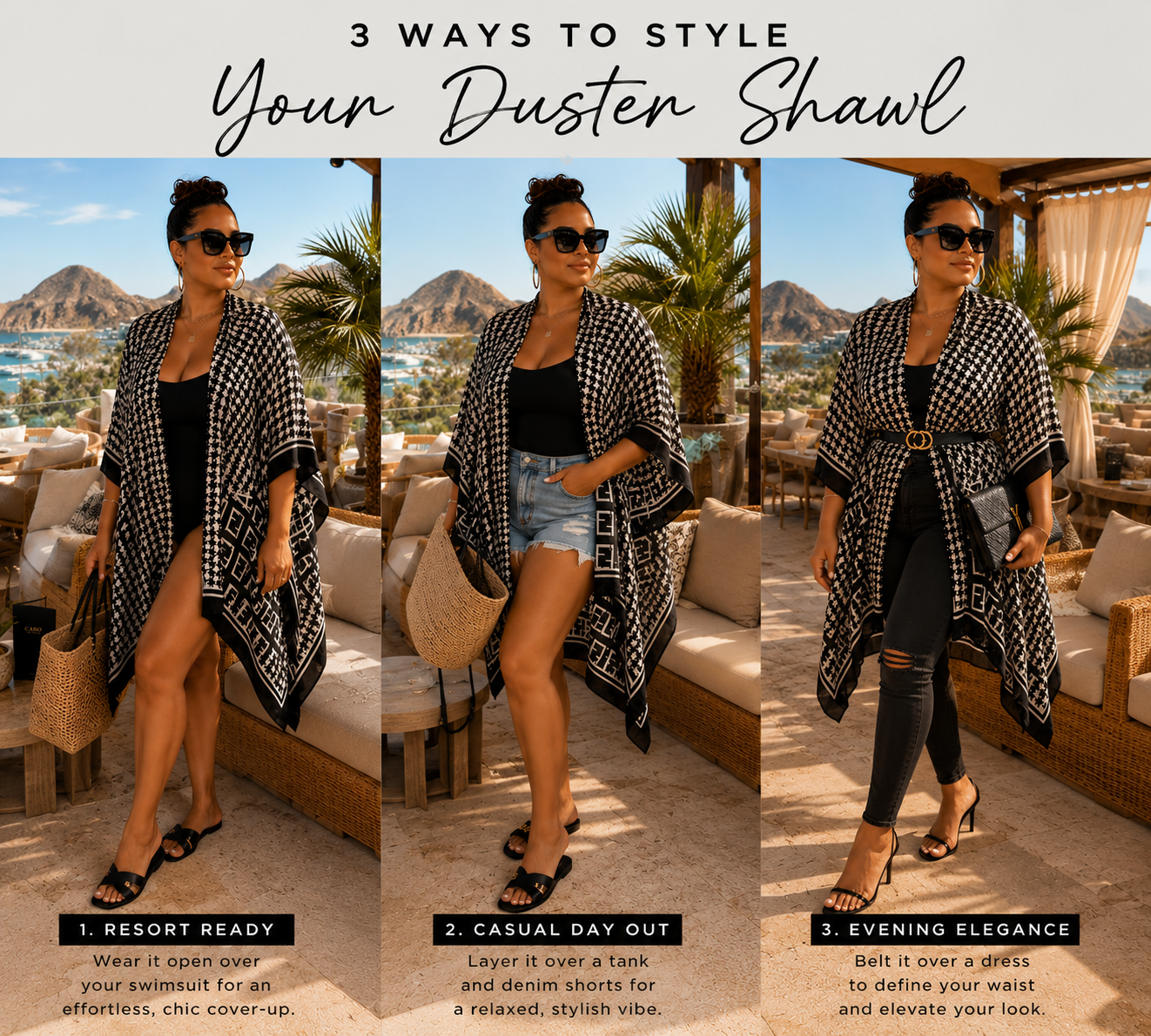 Midnight Mosaic Duster Shawl