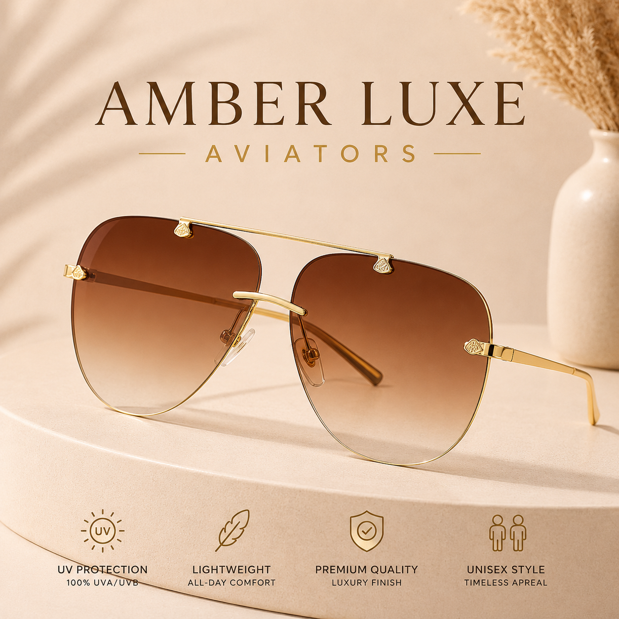 Amber Luxe Aviators