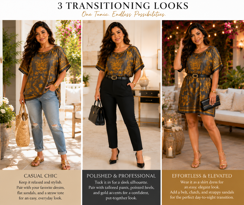 Regal Noir Tunic Luxe Top