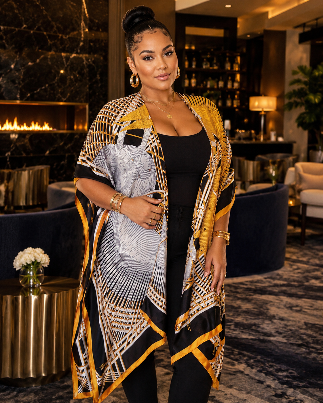 Golden Eclipse Duster Shawl