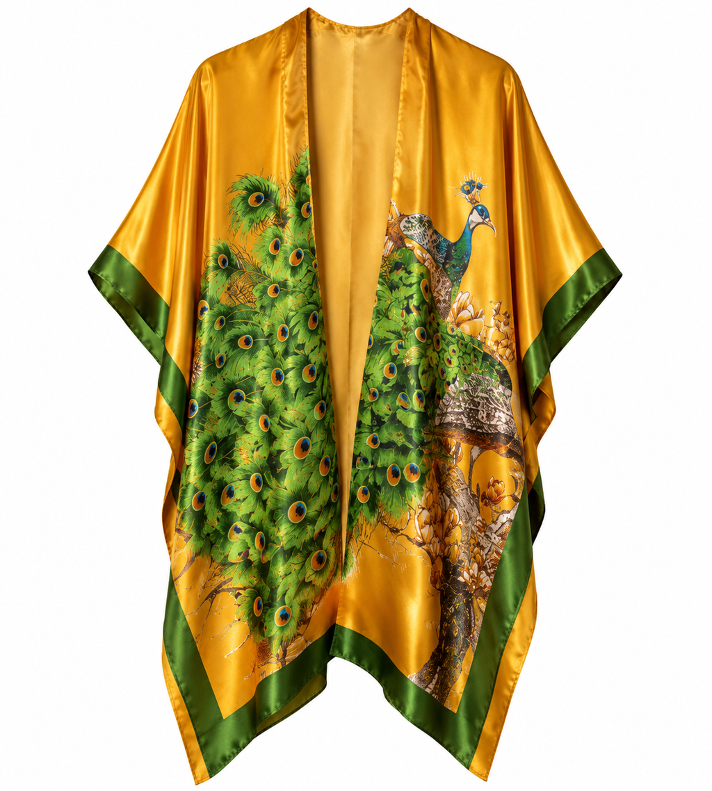 Golden Peacock Duster Shawl