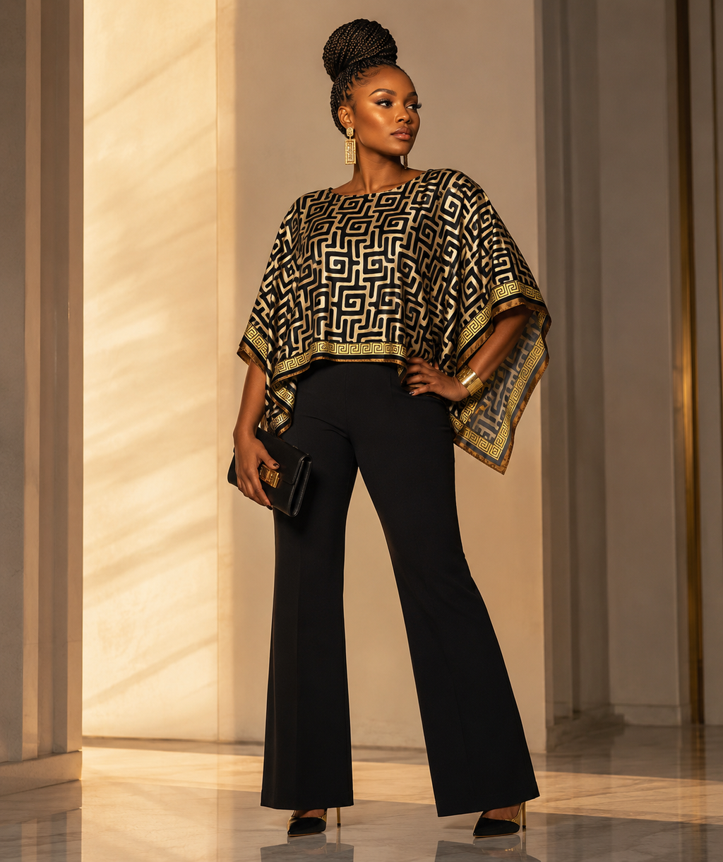 Golden Labyrinth Luxe Poncho